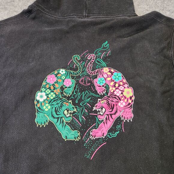 VTG Y2K Champion Reverse Weave Womens M Medium Tiger Floral Sweatshirt Hoodie - Picture 5 of 13